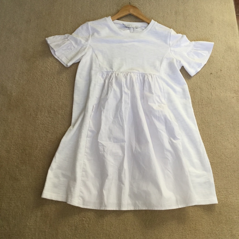 Anthropologie English Factory white cotton Gwyneira babydoll top w pockets NWT